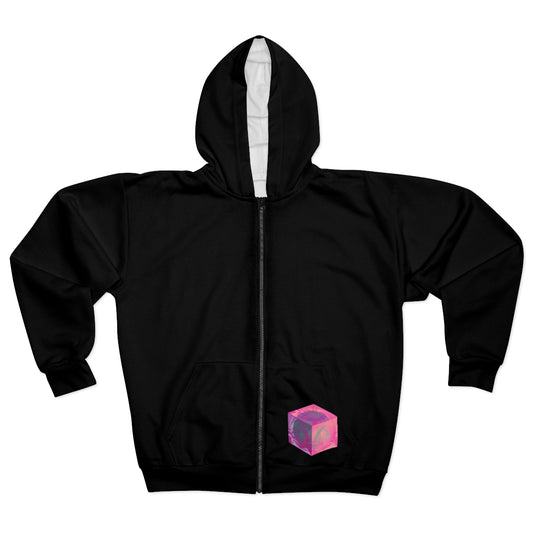 Flowersquare pink Unisex zip hoodie
